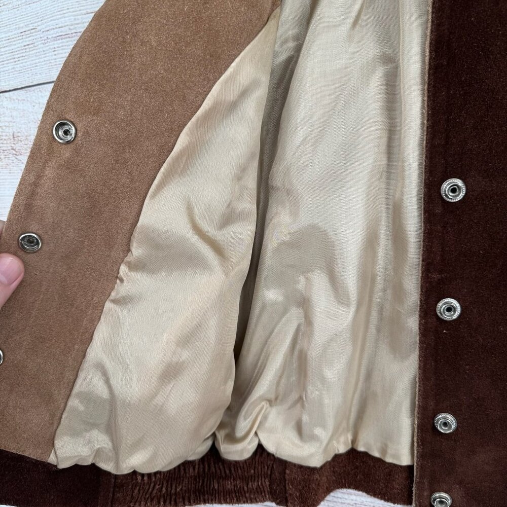 Vintage Brown Suede Bomber Jacket - Picture 8 of 11
